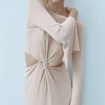 ZARA dress maxi wide long sleeve ribbed cut out casual party wedding date cocktail Photo 3