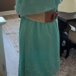 Rebellion  Belted Strapless Tiered Ruffle Stretch Waist Eyelet Trim Dress Size 1X Photo 2