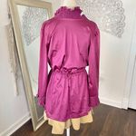 JC Penny Vintage Purple Berry Coquette Whimsygoth Satin Ruffle Frilly Wrap Cardigan S Photo 1