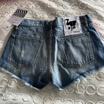 Free People • Sandrine Rose Cut Off Side Zipper Denim Jeans Shorts Blue Size 26 Photo 6