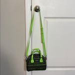 Von Dutch Y2K  Bowling Bag Brown with lime Green Satchel Crossbody logo print Photo 5