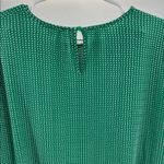 Adrianna Papell  Green Polka Dot Blouse M lightweight professional office casual Photo 2