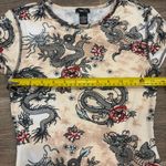 Rue 21 Tie Dye Floral Dragon Bodysuit Contrast Stitch Super Soft Women’s Small Photo 3