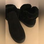 Cougar women black suede fur waterproof platform short boots Size 8 Photo 11