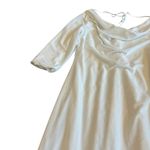 Lelasilk Long White Gown Dress Maxi Length Cowl Velvet Tie Back Size XL Women's Photo 3