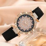 2 pc set Women Business Fashion Casual Round Pointer Quartz Watches + Bracelet Black Photo 1