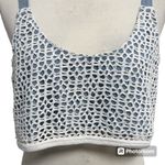 Urban Renewal Chambray Ivory Crochet Sleeveless Scoop Neck Crop Top Small Medium Photo 1