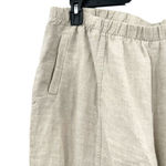 Chico's size 3 Reg XL 100% linen tan pull on style loose pants with pockets Photo 2