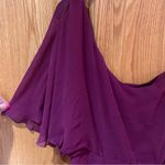 Alice + Olivia Marcia One-Shoulder Rouched Silk Coctail Dress Purple Size 6 Photo 9