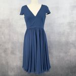 Dress the Population Womens Dress Size M Corey Pacific Blue Midi Glam Evening Photo 0