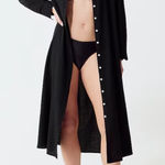 J.Crew  Long Beach Shirt in Airy Gauze in Black Size Small Photo 0