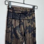 Zyia Bronze Hendrix Metallic Pocket Drawstring Luxe 7/8 Legging Athletic Active Photo 3