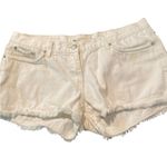 Chelsea and Violet #306 White Fringe Jean Shorts Photo 2