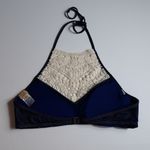 True Craft Junior's Swimsuit Top Bralette Size XL Blue Crochet Boho Swimwear Photo 1