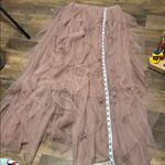 Soho Apparel  Asymmetrical Tulle Skirt in Tan Photo 9