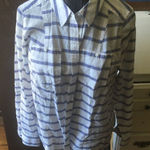 Lane Bryant lightweight striped button down shirt Photo 0