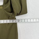Madewell  Womens Top Olive Green Square Neck‎ Long Sleeve Textured Blouse Small Photo 1