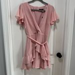 Lulus  Sweet Like You NWT size Large Blush Pink Ruffled‎ Mini Dress Short Sleeve Photo 2