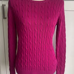 st. john's bay  Women's Pink Cable Knit Pullover Crew Neck Sweater Size M Photo 0