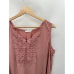 Westport Top Women 1X Pink V-Neck Sleeveless Lace Polyester Blend Tank Photo 2