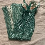 Y2K Green sequin beaded maxi mermaid prom dress size 2 Photo 5