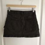 Y2K 2000s Mini Skirt 3 Brown Denim Jean Micro Stretch Cyber Grunge Club WIZ. D Green Photo 1