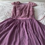 Vivienne Atelier lavender lace chiffon lined button back maxi dress, size L Purple Size L Photo 3