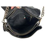 Maxon Collection Italy Pebbled Leather Nappa Crossbody Chain Strap Handbag Purse Black Photo 5