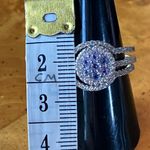 Natural Tanzanite Sterling Silver Ring Set Size 9 Photo 6