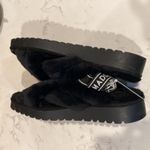 Steve Madden Madden NYC BLACK Faux Fur Crossband Platform Slipper Sandal Elastic cozy z 11 Photo 7