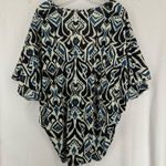 Laundry by Design NWT  Aztec Print Knit Tie-Front Poncho Women’s OS Blue Photo 5