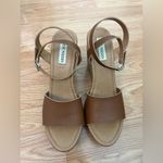 Steve Madden Welsh Cognac Lea Wedge Heels 9.5 Photo 2