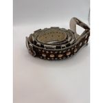 Vintage Nocona Western Leopard Haircalf Rhinestone Concho Belt Brown Silver Size XL Photo 3