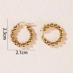 Gold Bead Hoop Earrings Photo 2