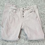 ZARA High Rise Button Fly Solid Light Pink Skinny Denim Jeans Size 2 Pockets Photo 1