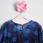 Draper James  X Eloquii Blue Floral Ruffle Tiered Long Sleeve Dress Photo 8