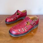 Dr. Martens  • vintage 8251 t-strap mary janes cutout sandals red leather England Photo 1