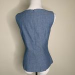 Donna Morgan Chambray Embroidered Floral Shell Tank Fitted Sz 8 Photo 1