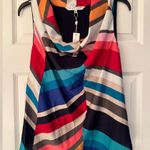 Trina Turk Raissa Multicolor Striped Geometric Blouse Women’s Top Size Medium Photo 2