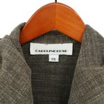 Caroline Rose Brown Linen Blend Hooded Button Front Jacket XS Photo 2