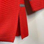 Ming Wang Poppy Red Gingham Trim Zip Front Long Sweater Jacket Womens S new nwt Photo 6