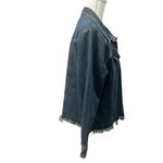 Back In The Saddle Western Style Denim Jean Jacket Raw Hem Cowgirl Rancher L Blue Size L Photo 4