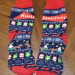 Budweiser  Holiday Red and Blue Socks Photo 0