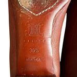 CELINE Women’s Vintage Wooden Triomphe Cognac Brown Orange Leather Ballet Flat Photo 9