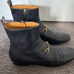 Gucci Jordaan Horsebit Chelsea Leather Black Side Zip Flat Ankle Boots Size 41.5 Photo 15