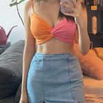 Princess Polly Twist Crop Top Pink/Orange Photo 1