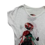 Artsy Boutique Top M White Cotton Beaded Graphic Whimsigoth Fairy Festival Indie Size M Photo 3