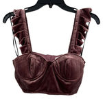 Yumi Kim Velvet Bustier Crop Mauve Small New Photo 0