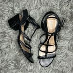 Schutz  Rosalia black strappy braided block heel sandal women’s shoe size 9 B Photo 2