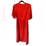 Cupcakes and Cashmere Mulholland Dot Coral Flutter Sleeve Wrap Dress Size Medium Photo 3